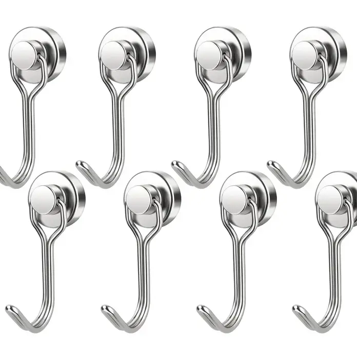 8/16 Pack Swivel Swing Magnetic Hooks 30LBS – Strong Neodymium Hooks for Cruise Cabins, Kitchen, Fridge & Other Magnetic Surfaces, Cruise Essentials 2026,toolupgrade