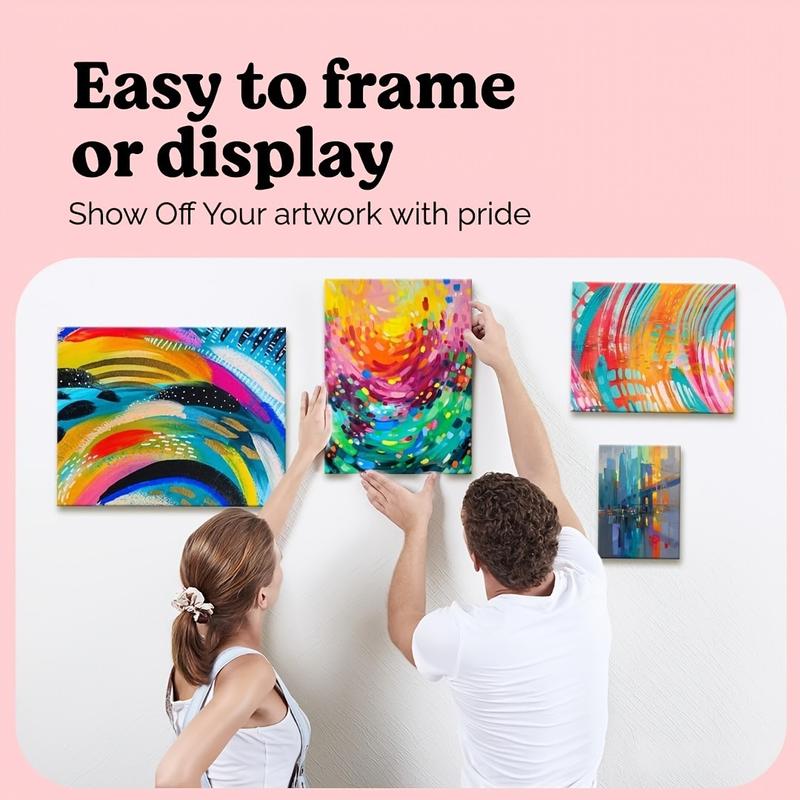 150 high-quality square canvas papers, suitable for artists - perfect for oil painting and pastel painting, ideal for creating dynamic abstract artworks. They are bound in loose pages. [Free one roll of 20 meters of detachable artist masking tape]