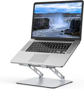 Laptop Stand for Desk, Adjustable Laptop Riser with Ventilated Cooling, ABS + Silicone Foldable Portable Notebook Holder, Ergonomic Computer Stand for 10–15.6 Inch Laptops, MacBook & Notebooks