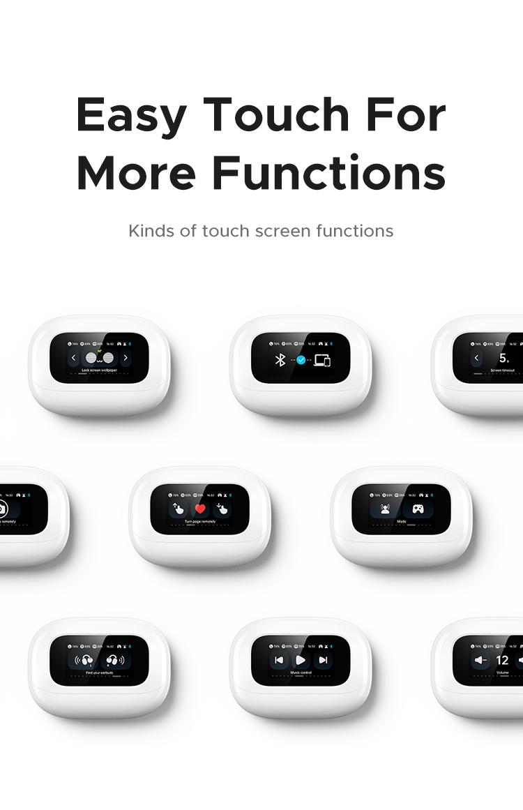 UGREEN S6 Magic Clip-on Design Wireless Earphones, Built-in Mic High-quality Sound Earbuds, with LCD Screen Display, 30H Long Playtime Touch Headphones-TikTokShopBlackFriday ,TikTokShopJumpstartSale