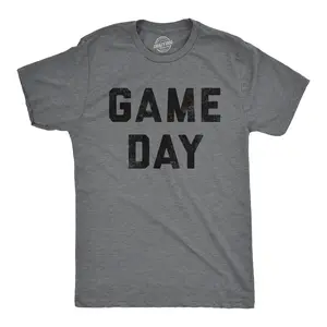 Mens Game Day T Shirt Funny Football Sunday Big Game Sports Graphic Tee Mens Funny T Shirts Cool Vintage Fashion T-Shirt Gift Classic Menswear Football Apparel for Men Novelty Tees for Guys Dark Grey