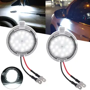 LED Side Rear View Mirror Puddle Lights (2 Pack) – White LED Bulbs Compatible with Ford F-150, Explorer, Expedition, Edge, Fusion, Taurus, Raptor