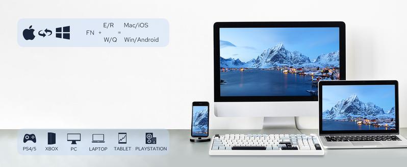 【cap_labs】Official Aula x Leobog F99PRO Mechanical Gaming Keyboard with Knob,Tri-Mode BT5.0/USB-C/2.4GHz Hot Swappable Custom Keyboard,Windows& Android&MAC