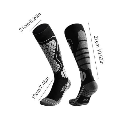 Unisex Thermal Ski Socks Warm Long Tube Snow Socks for Men & Women Moisture-Wicking Cushioned Sole Anti-Slip Winter Outdoor Sports Socks