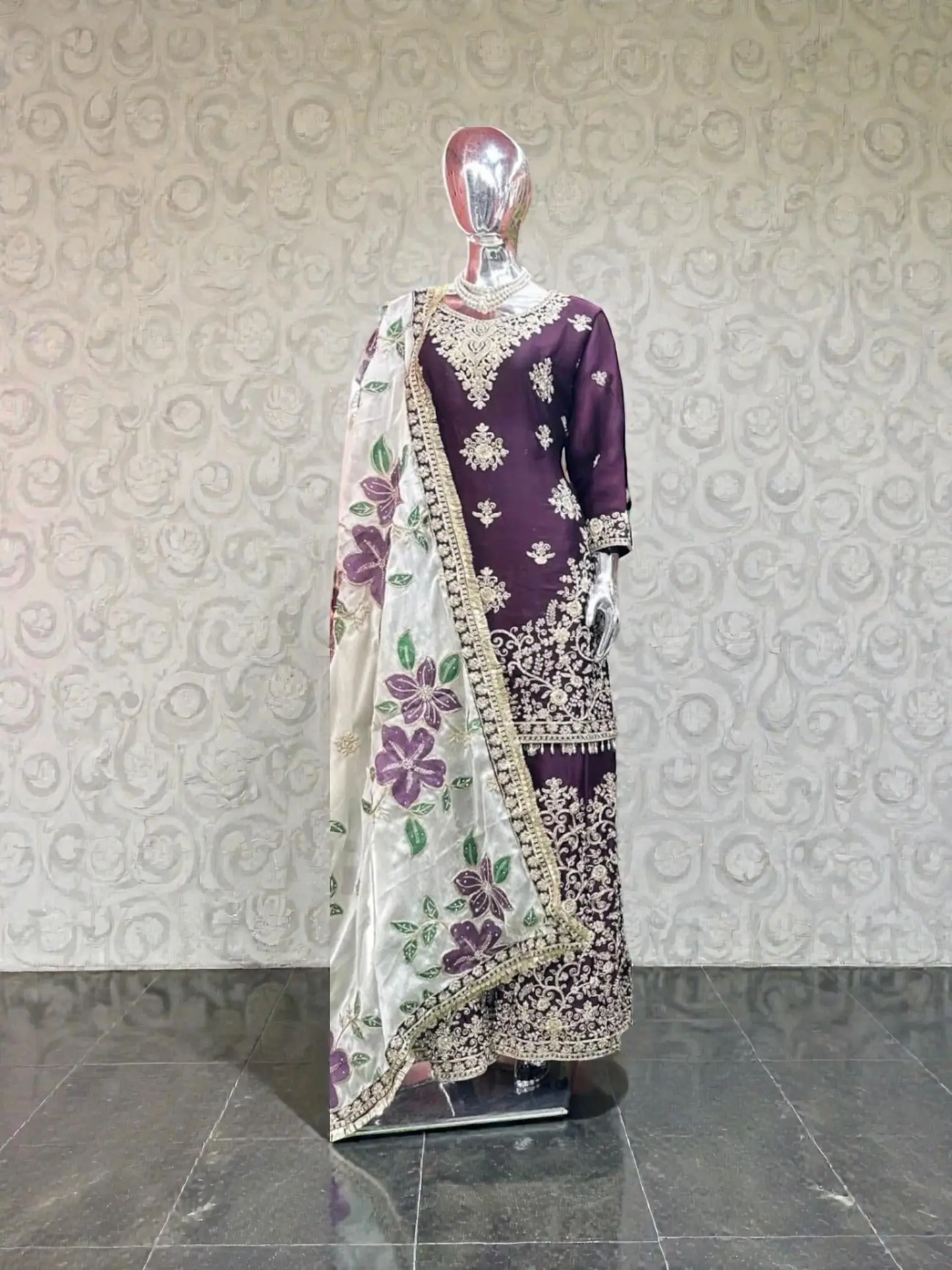 Russian Plazo Dress, Cultural Wear for Women
