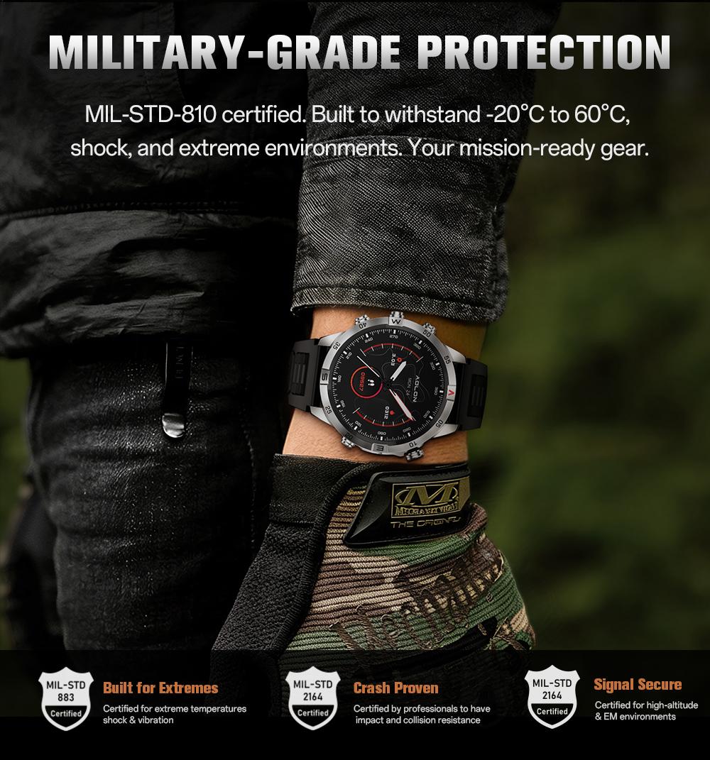 Aolon GT6 Pro Spring rugged outdoor smartwatch with 1.51" AMOLED display, LED flashlight & precision compass. Bluetooth calling, heart rate & fitness tracking, 5-button control, 500mAh battery up to 60 days, 1ATM & IP68 water-resistant. Aolon GT6 Pro Spring rugged outdoor smartwatch with 1.51" AMOLED display, LED flashlight & precision compass. Bluetooth calling, heart rate & fitness tracking, 5-button control, 500mAh battery up to 60 days, 1ATM & IP68 water-resistant.