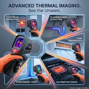 Professional Thermal Imaging Camera, 25Hz High Refresh Rate Handheld Infrared Camera, AI 320x240 Ultra-Clear Heat Vision for Home Inspection, Auto Repair, HVAC & Electrical