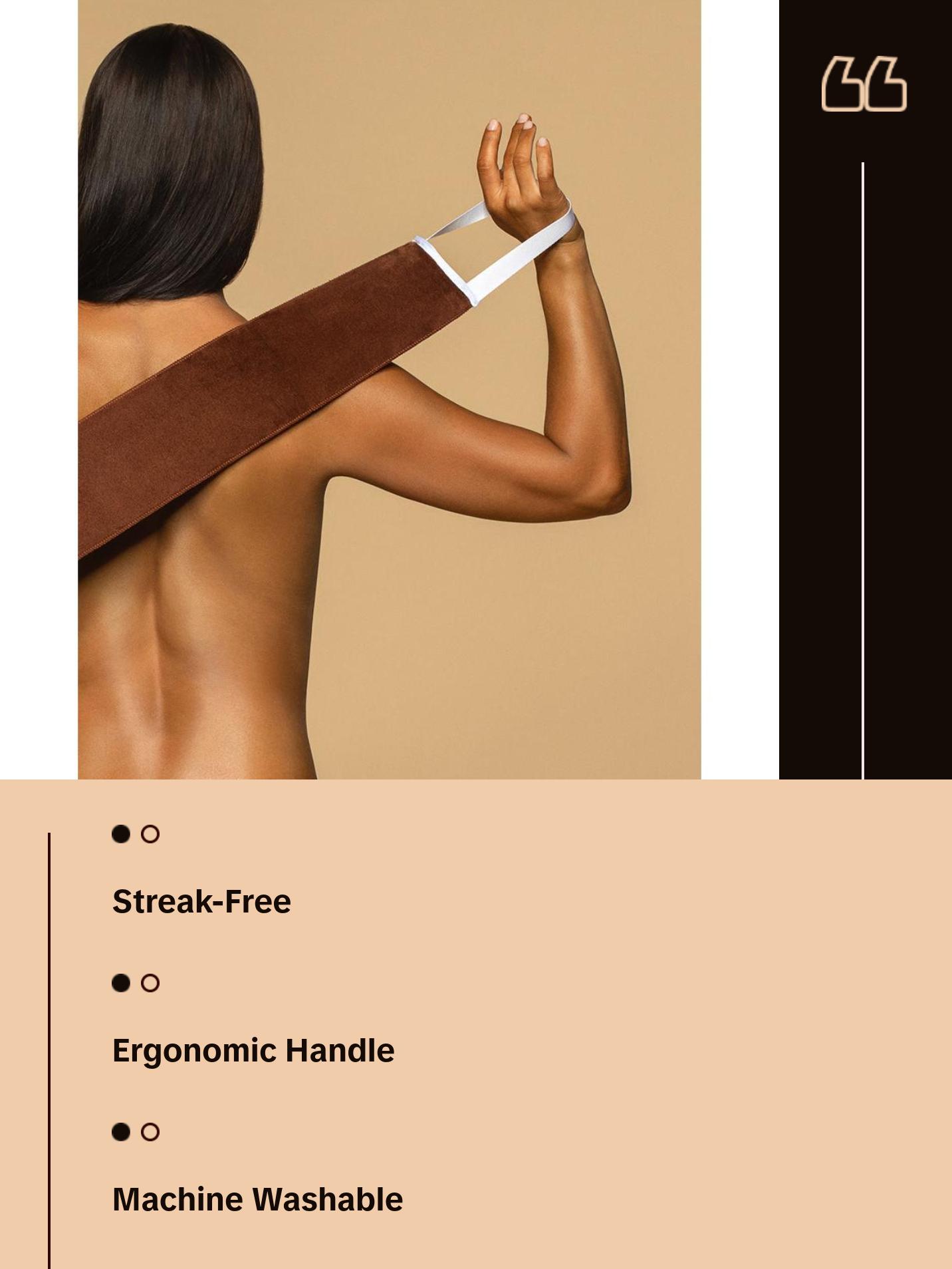 Back Self-Tanning Applicator Mitt - Perfect for hard to reach areas like the back and neck, Ensures are flawless self-tan application, Soft Velvet