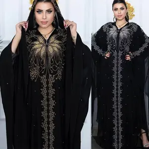 Curvy Modest Fashion - Elegant Floor-Length Abaya Dress for Women, Luxury Fabric & Eid Outfit