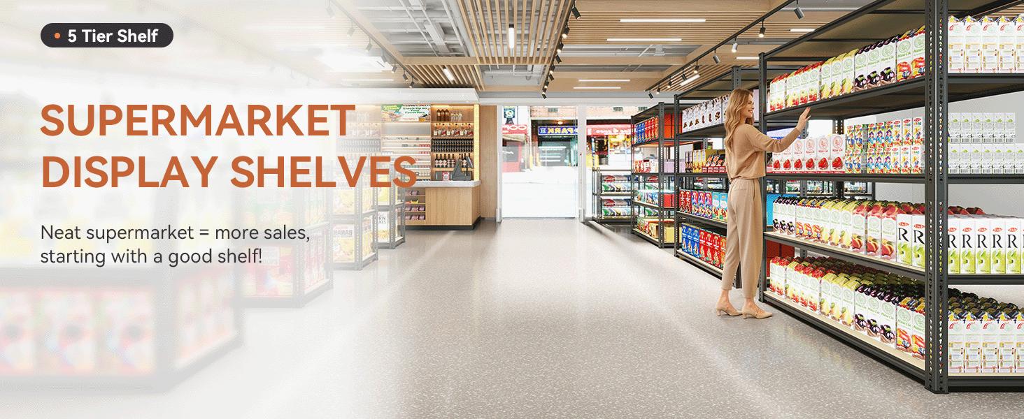 TryLazy Garage Shelves Classic 5-Tier Metal Storage Shelving Unit Height Adjustable Versatile Utility Rack for Craft Warehouse Pantry Kitchen Organiser