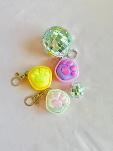 3D Printed Mini Cat Paw Clicker Keychain Cute Paw Fidget Toy Stress Relief Clicker Keyring Desk Toy Gift