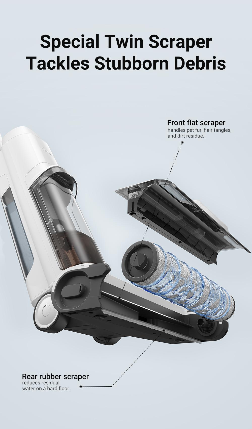 DREAME K10 Plus Vacuum Mop,  Wet Dry Vacuum Cleaner, Smart Floor Cleaner Cordless Vacuum and Mop for Hard Floors, 30min Seamless Cleaning, Cleans Itself, 540RPM Brush Darts through Dirt with Ease, Expressive Voice Prompts, Real-Time Interaction