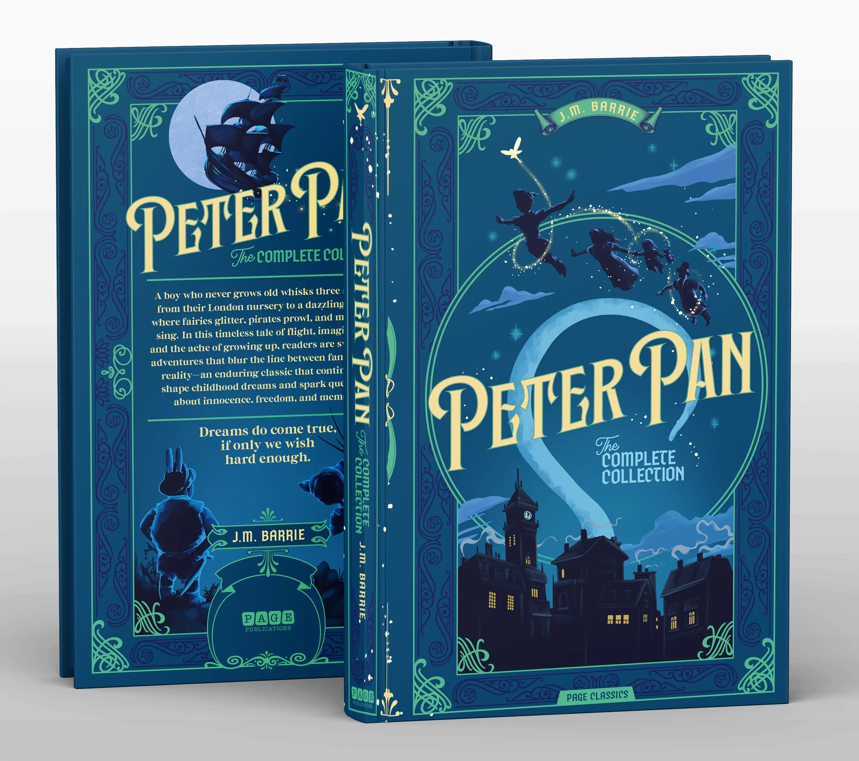 Peter Pan by J.M. Barrie - Deluxe Hardcover Featuring a Debossed Cover with 3 Color Foil Complete Collection, Complete Book Set, Hardcover Edition, Hardcover Box Set