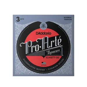 D'Addario EJ45TT ProArte DynaCore Classical Guitar Strings Titanium 3 Sets