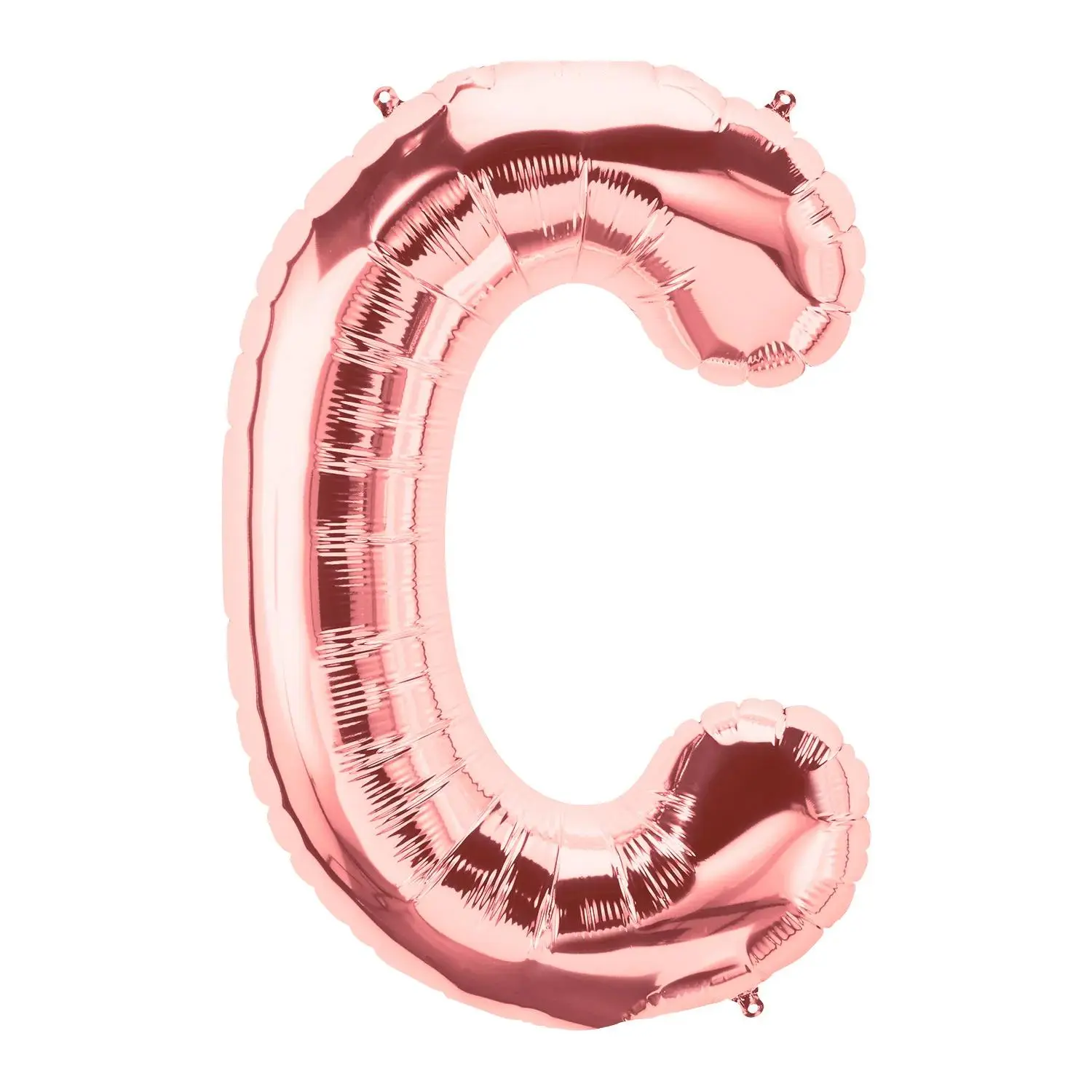 34-in Shiny Rose Gold C-Shaped Mylar Letter Balloon - Glossy Finish, Alphabet Balloon Decor for Happy Birthday, Celebrate Events