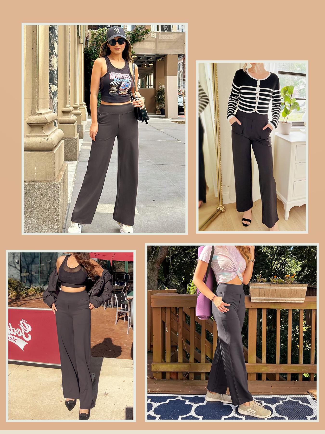 AOTILIUS 3-Pack Women's Yoga Pants Wide Leg High Waisted With Pockets Sweatpants Loose Cozy Comfy Sports Athletic Lounge Casual Basic Womenswear SpringStatements