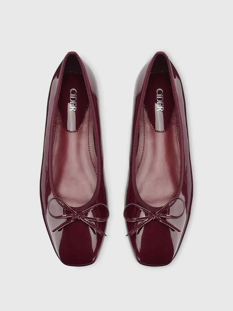 CIDER Bowknot Decor Square Toe Ballet Mary Jane Flats