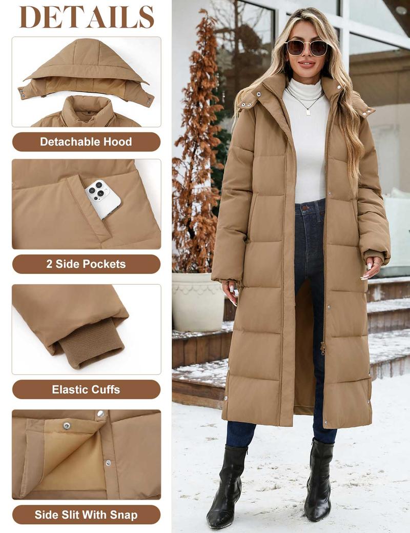 UMIPUBO Women's Long Maxi Down Coat Winter Puffer Jacket Warm Padded Outerwear Faux Fur Removable Hood Parka Full-Zip UMIPUBO Women's Long Maxi Down Coat Winter Puffer Jacket Warm Padded Outerwear Faux Fur Removable Hood Parka Full-Zip