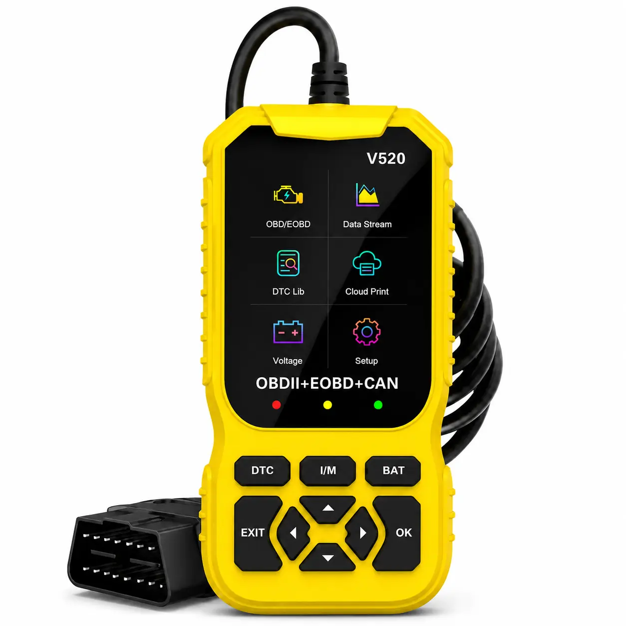 V520 Model OBD2 Car Code Reader Automotive Diagnostic Scanner - 2.8-Inch Color Screen, Automotive Tools, Fault Scan, Handheld Tool, Engine Fault Code Check, I/M Readiness, DTC Lookup, Cloud Printing, Battery Voltage Monitoring, for OBD-II Cars, Vehicle Di