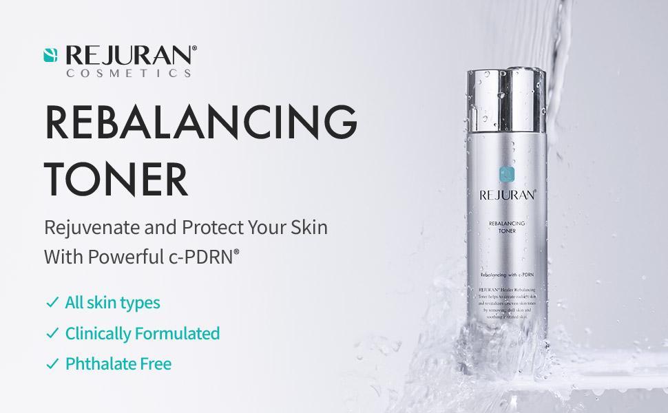 REJURAN Turnover Ampoule 1.01 fl oz & Rebalancing Toner 4.05 fl oz - c-PDRN - Anti-Aging Face Serum for Firmness, Radiance - Hydrating Soothing Facial Toner Improve Skin Texture Korean Skin Care