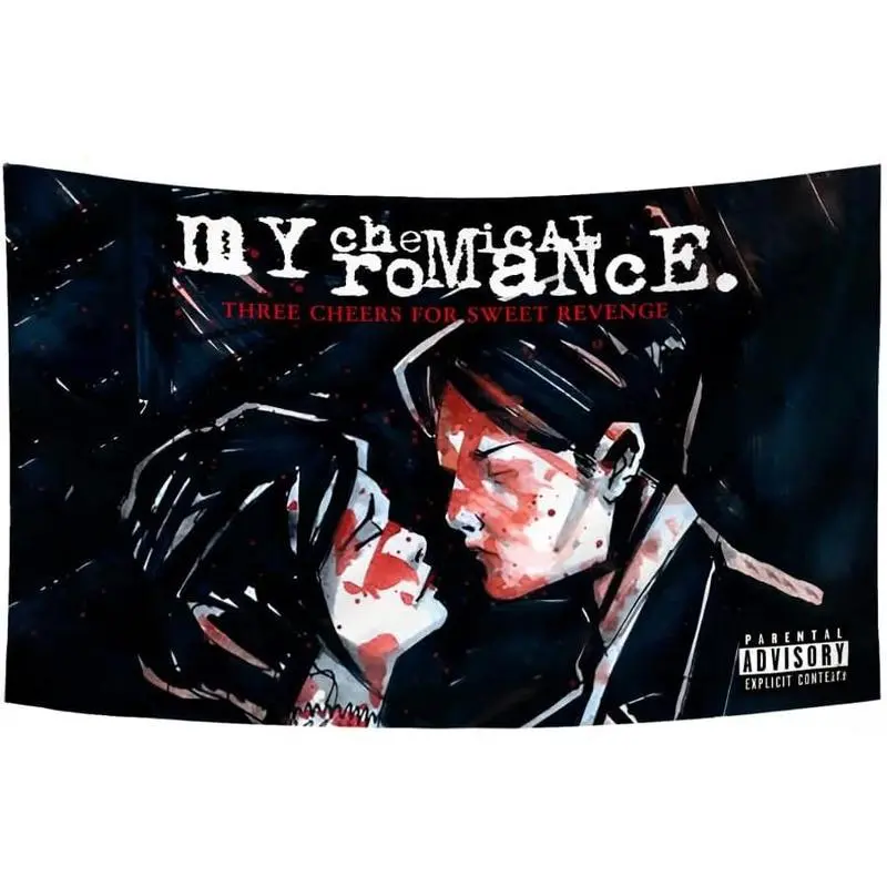 My Chemical Romance Print Tapestry - Traditional Nylon Fabric Home Wall Hanging, Hand Wash Safe Geometric Animals Room Decor, Indoor Funny Dorm Bedroom Decor, Indoors