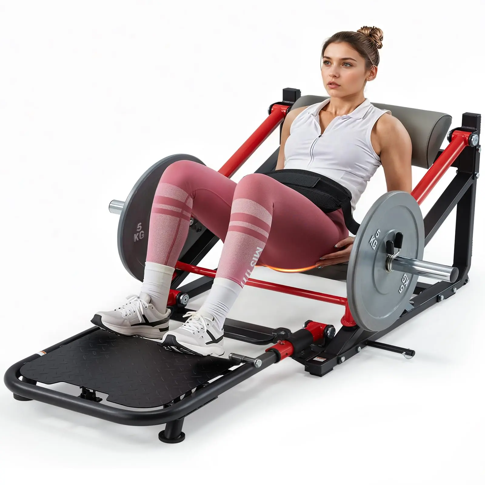 AECOJOY Hip Thrust Machine 800LBS Plate Loaded Glute Bridge with Weight Holder & Adjustable Footboard Heavy Duty Home Gym for Men Women