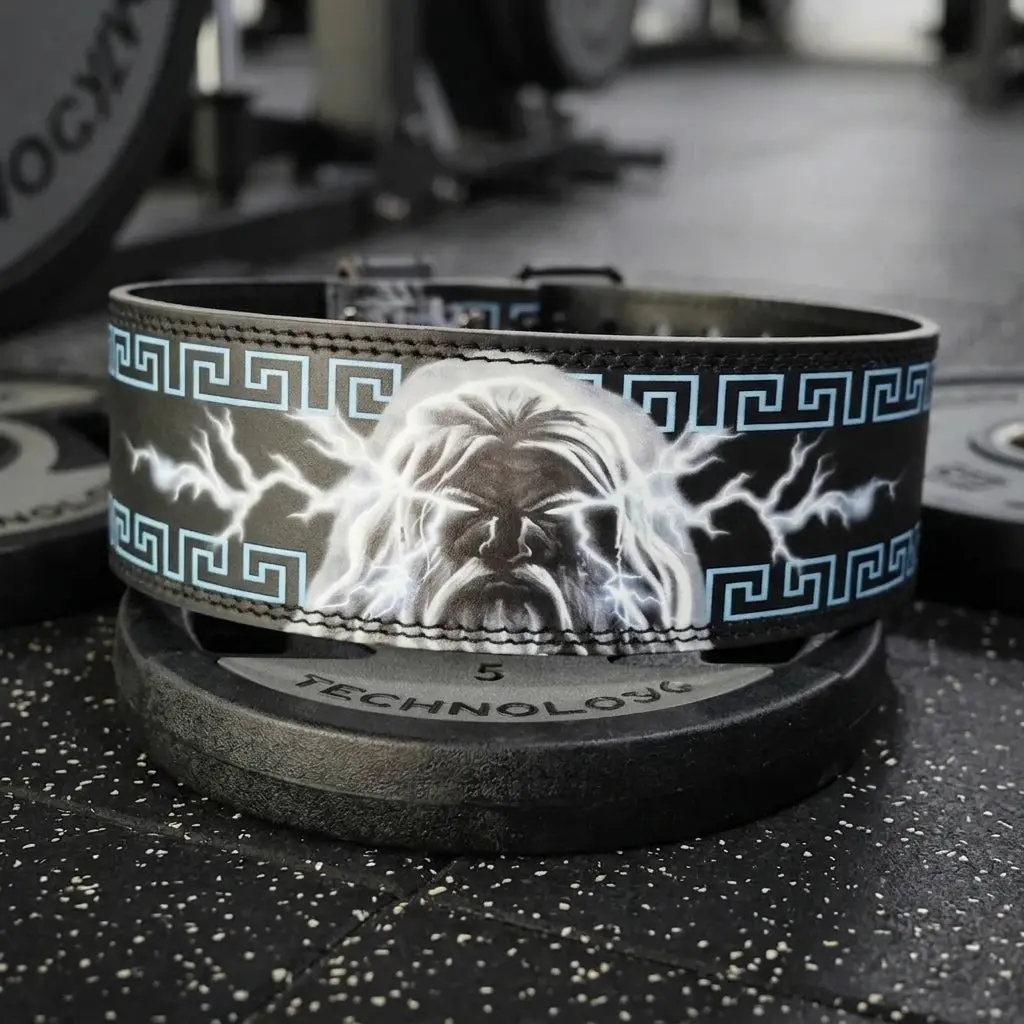 PrimeFit Corrupted Zeus Powerlifting Belt – Heavy Duty Gym Belt for Squat, Deadlift & Core Support