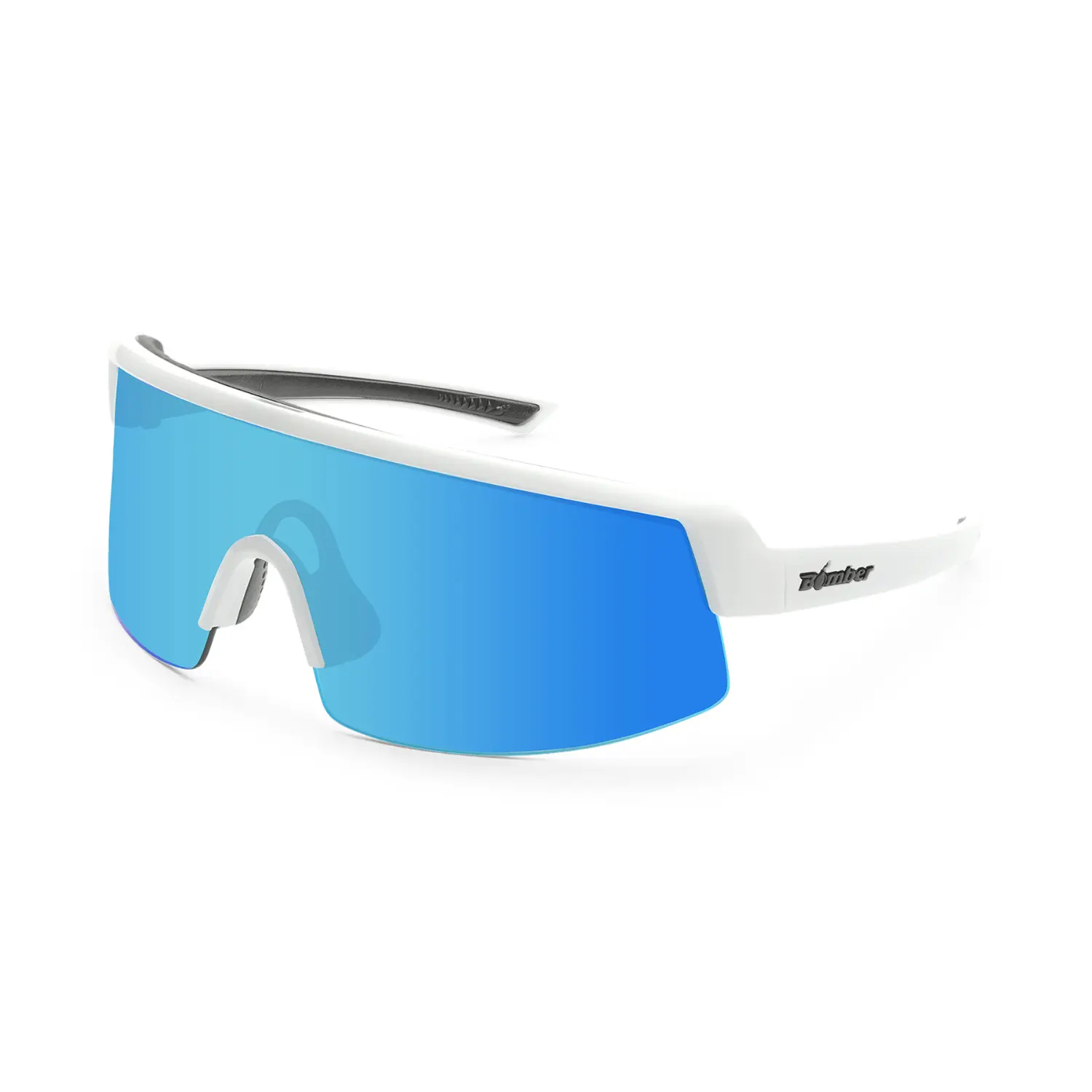 Bomber Eyewear Bomb Rippa | Men's Safety Sunglasses Unisex Wraparound Shield ANSI Z87+ Sport Wrap Lens UV Protection Polarized & Standard Job Site Outdoor Work Cycling Fishing Impact Resistant