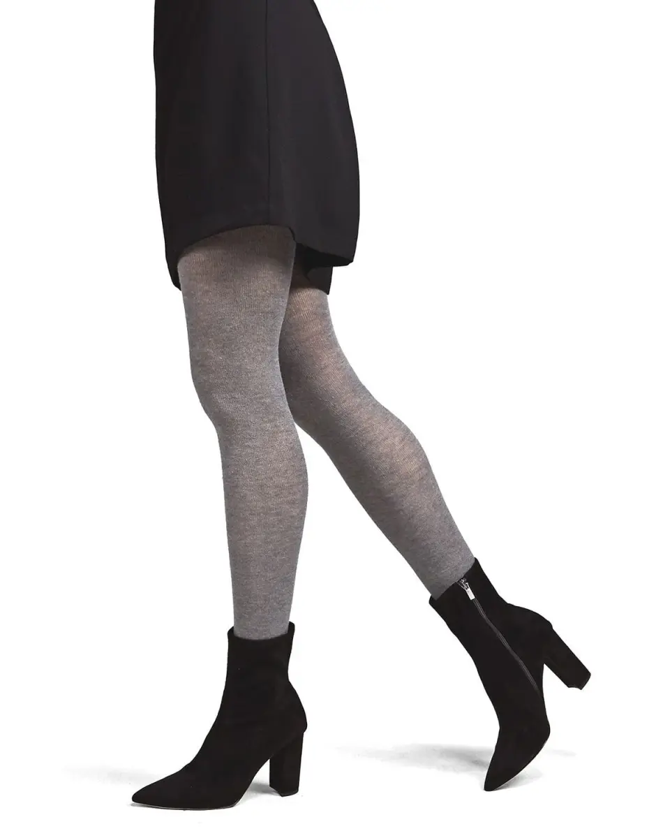 Natori Women's Cashmere Blend Flat Knit Sweater Tights (NTL-101-03003-S-M), Medium Gray Heather, Small-Medium, Smooth, Mesh, Women's Clothes, Casual