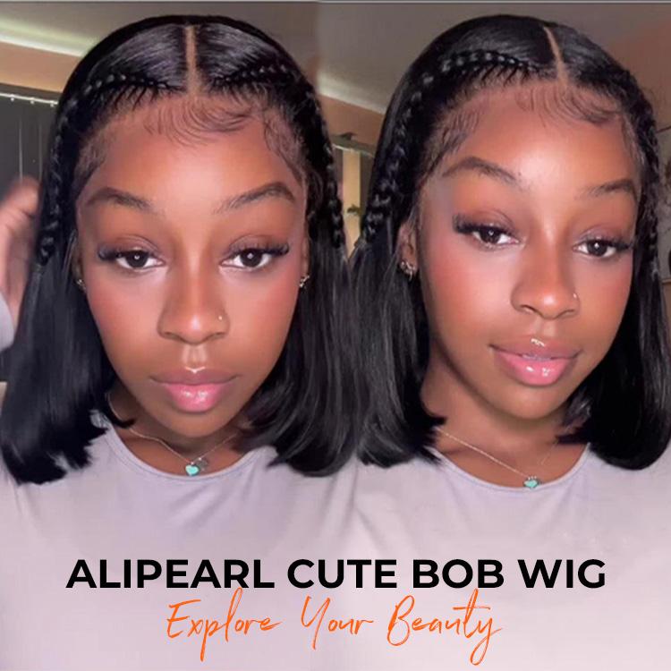 [Spring 2026] Alipearl Hair Pre Braided Short Bob Wig Human Hair Straight 13x4 Lace Front Bob Wig Stylist Pre Cut Lace Pre Styled Glueless Ready To Go Wig