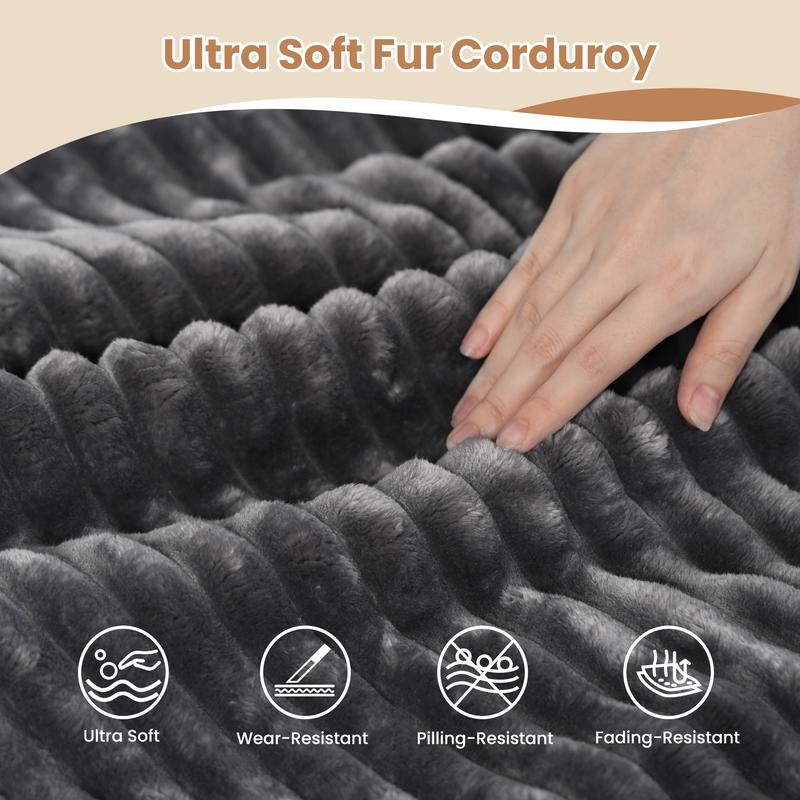 【5 Packages Shipping】Ovios 136" Sectional Cloud Couch for Living Room, Modular Floor Sofa with Plush Corduroy, No Assembly Required, Big Comfy Couches Set with Fluffy Memory Foam, Stupendous U Shaped Sofas with Chaise