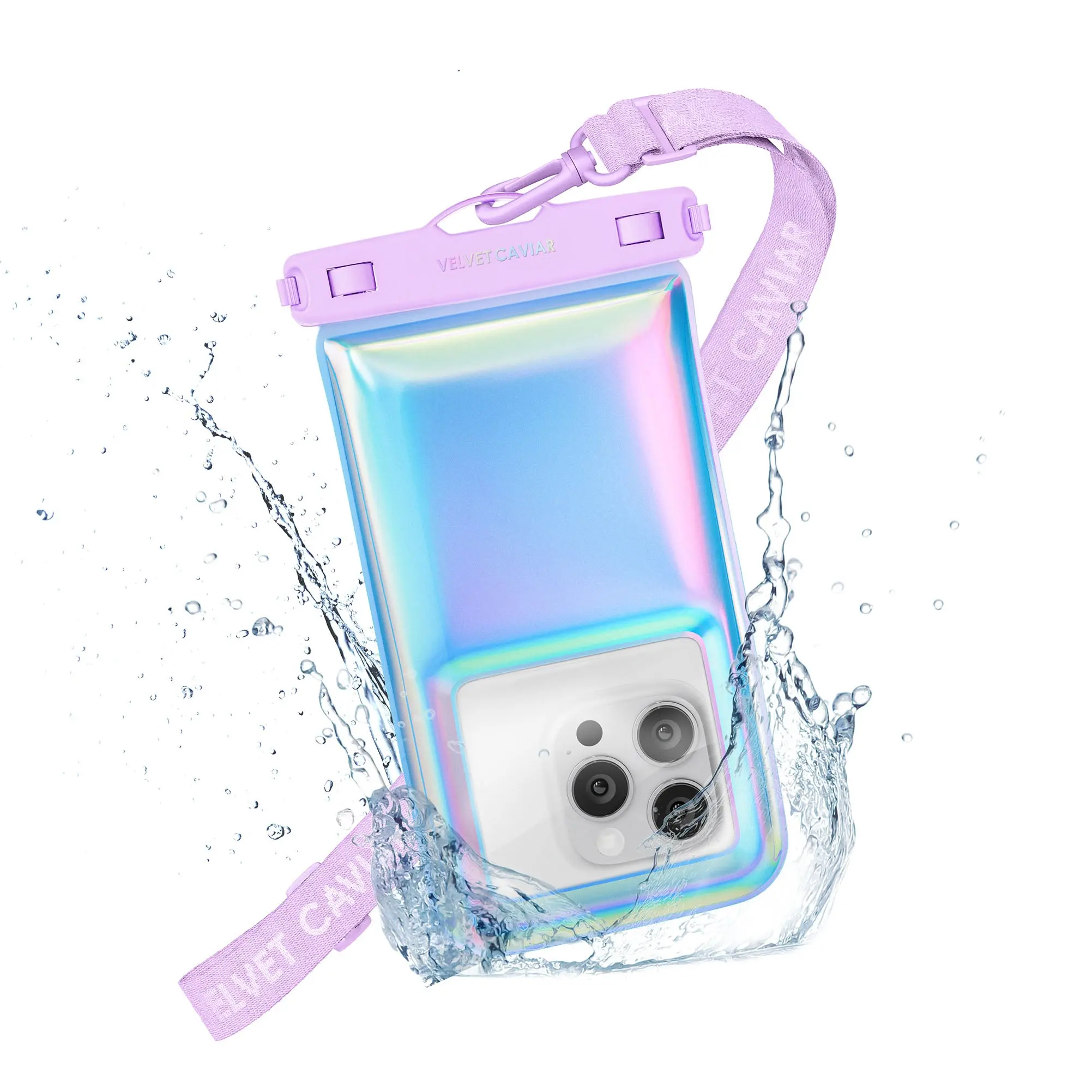 Lavender Holo Waterproof Floating Phone Pouch