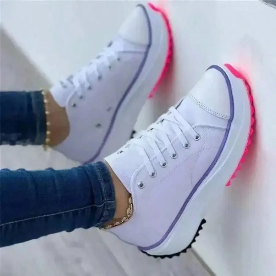 2025 New Fashion Summer Women Casual Shoes Plus Size Sneakers For Women Platform Sport Shoes Female Lace Up Tennis Shoes Size 43