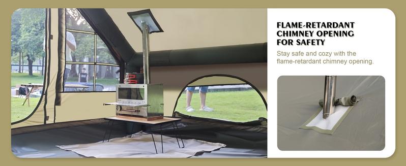 SENLEETO Luxury 129 sq ft Inflatable Camping Tent for 8-10 People Waterproof Blow-Up House with Rainfly Insulated Tents