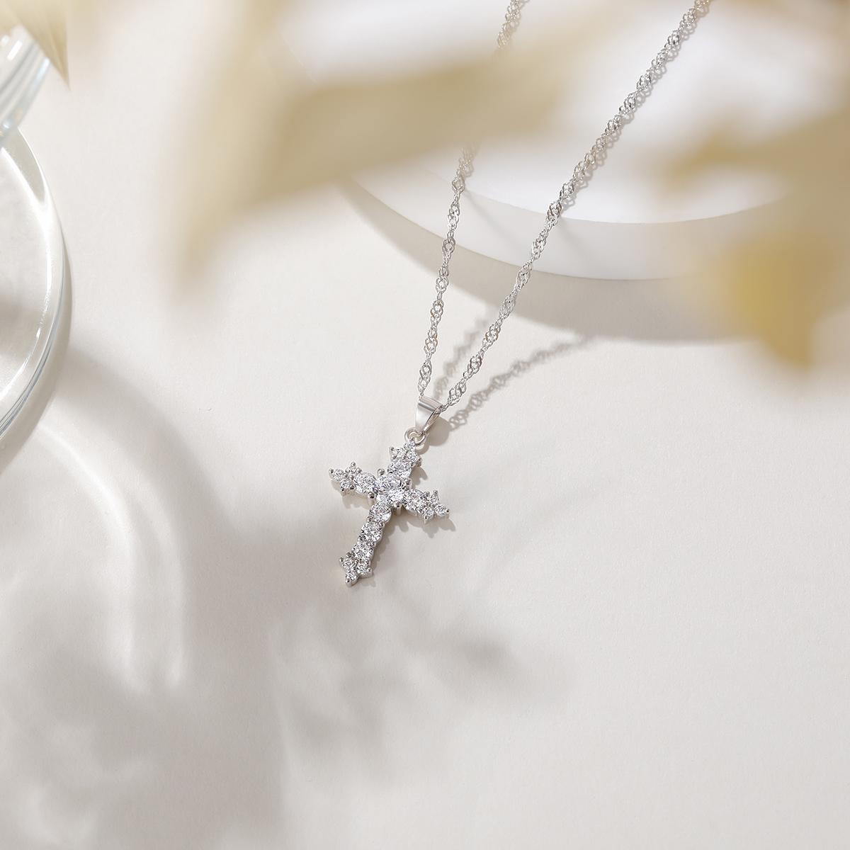 EAMTI 18K Gold Plated 925 Sterling Silver Cross Necklace Dainty Small Cross Pendant Choker Cubic Zirconia Charm Pendant Chain Necklace Best Friend Birthday Gifts for Women Sister Mom Wife Her Friend Party EAMTI 18K Gold Plated 925 Sterling Silver Cross Necklace Dainty Small Cross Pendant Choker Cubic Zirconia Charm Pendant Chain Necklace Best Friend Birthday Gifts for Women Sister Mom Wife Her Friend Party