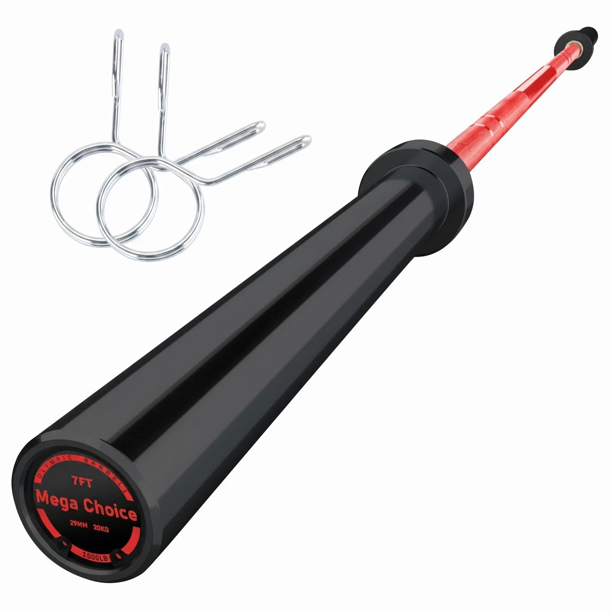 7FT High-Strength Alloy Steel Olympi Barbell, 45LB Powerlifting Weight Bar, 1000LB Capacity Strength Training Equipment, Hard Chrome, Knurled Grip, Smooth Transitions, Fits 2-Inch Plates for Bench Press, Squat