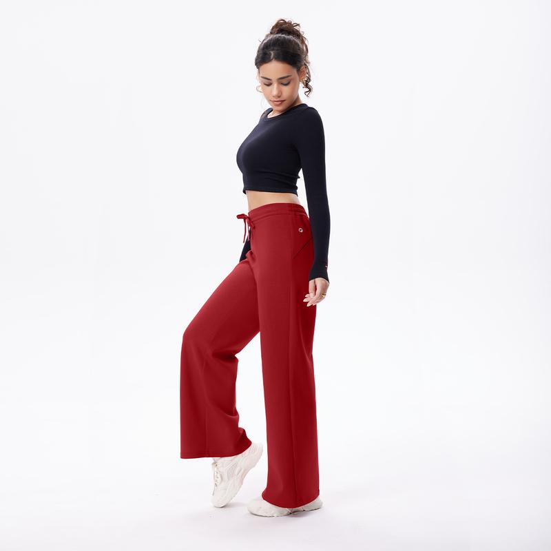 OQQ Women’s High Waist Wide Leg Lounge Pants – Soft Drawstring Relaxed Fit Casual Trousers