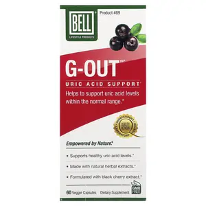 Bell Lifestyle G-Out™, Uric Acid Support, 60 Veggie Capsules