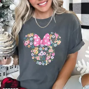 Flower Minnie Shirt, Comfort Colors Shirt, Garden Festival Shirt, Minnie Head Shirt, Floral Magic Kingdom Shirt