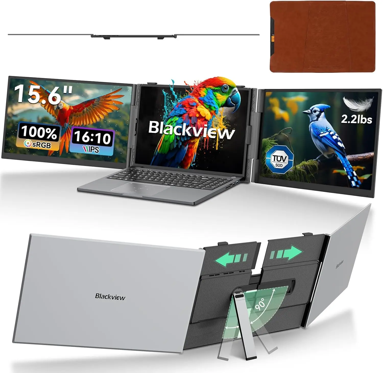 [DealsForYouDays] 15.6" Computer Laptop Screen Extender - Full HD Computer Monitors, 1080P FHD IPS, USB-C or HDMI Plug-In, No Fuss, Single/Dual Portable Display, Triple Monitor Setup for 13-17" Windows/Mac Laptops, Ah-Ips Computer Monitors