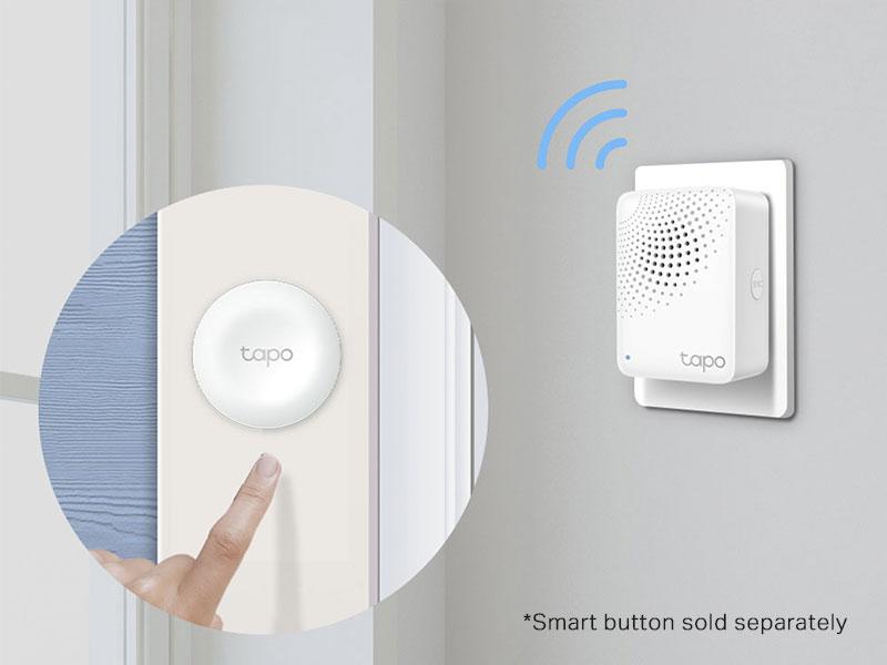 TP-Link & Tapo H100 Smart Hub + Chime – 1 500 ft Long-Range, 64-Device Controller, 19-Ring Doorbell System, 90 dB Alarm, Ultra-Low-Power Sub-G, Works with Tapo Sensors, No Subscription Wireless