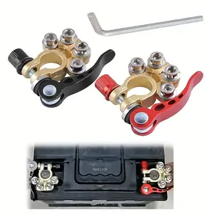 Car Quick Release Battery Terminal - 12V 24V Zinc Alloy Top Post Clamp for Automotive Wiring Harness