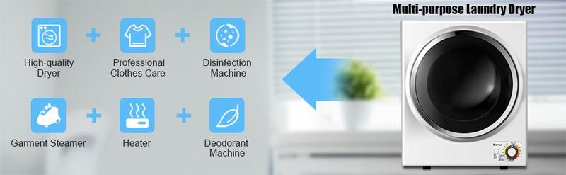 [AffiliateLive] Costway-Potable Clothes Dryer, 900W Compact Dryer w/4 Automatic Drying Mode, Stainless Steel Drum & Control Panel, 110V Electric Dryer for Apartments springtok