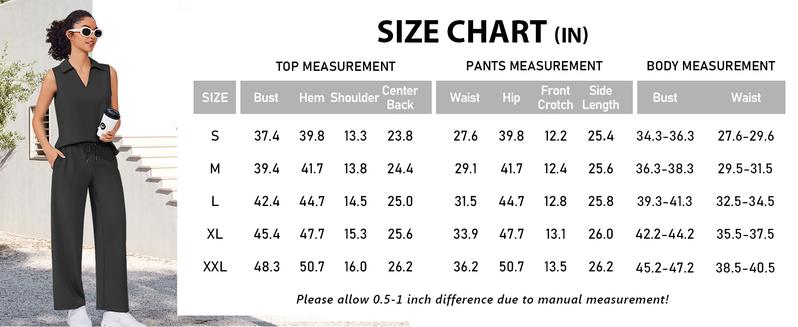 PINSPARK Two Piece Sets for Women Sleeveless Outfits Travel Tracksuit V Neck Top Wide Leg Pant Lounge Sets 2025 Summer sweatsuits  women  Springtok