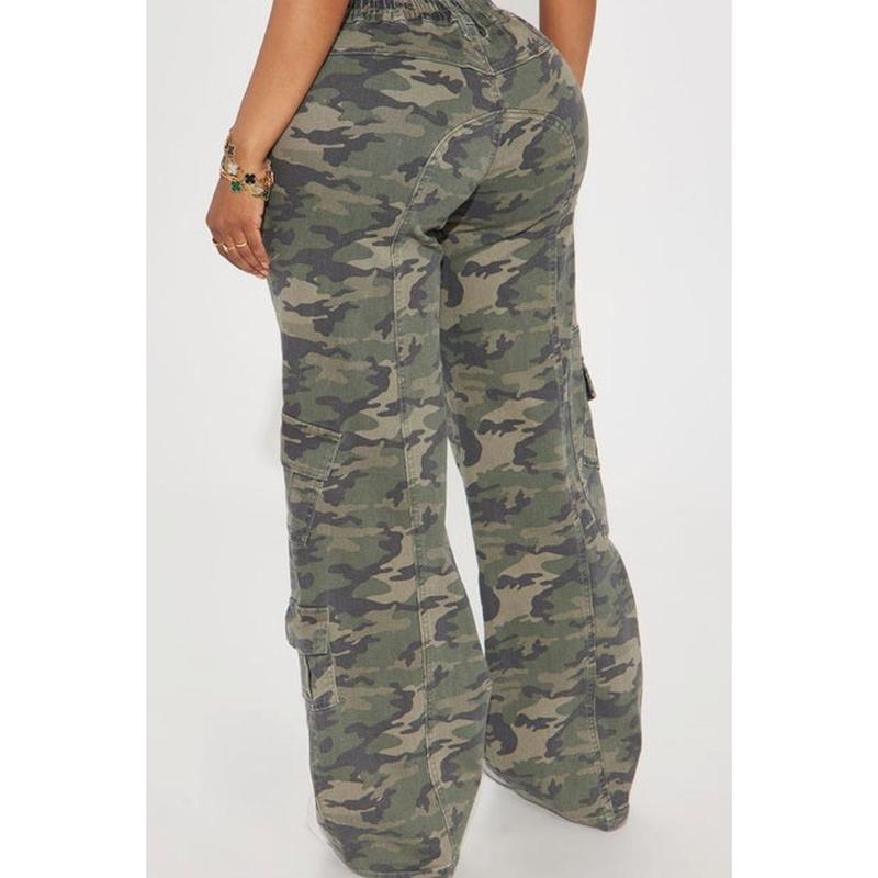 Berkely Washed Camo Cargo Pant - Olive/combo Z