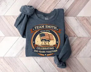 Family Matching 4th of July Shirts, Custom Last Name Patriotic Tee, USA Anniversary Family Outfit