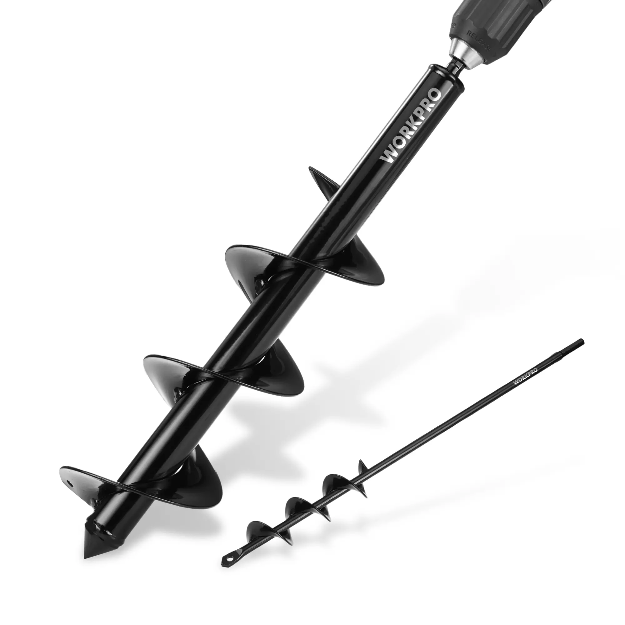#backtoschool WORKPRO 2PC Auger Drill Bit Set for Planting – 1.6 x 16 Inch & 3.5 x 16 Inch Garden Auger Bits, Spiral Drill for Digging Bulb Holes, Fence Posts & Umbrella Holes, Fits 3/8" Hex Drive Drill