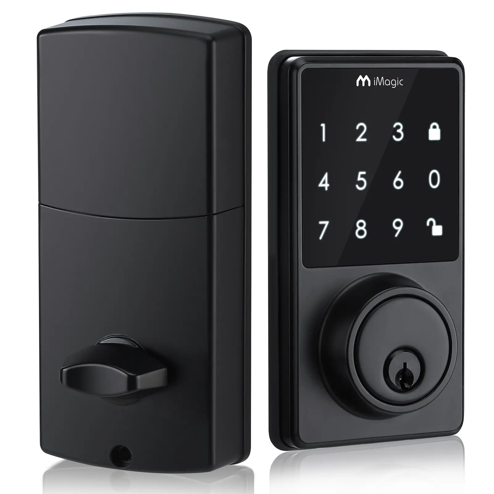 #backtoschool iMagic Touch Screen Deadbolt, Keyless Entry Deadbolt Lock, Electronic Keypad Door Lock, Auto Lock, 50 User Codes, Easy to Install(Matt Black)