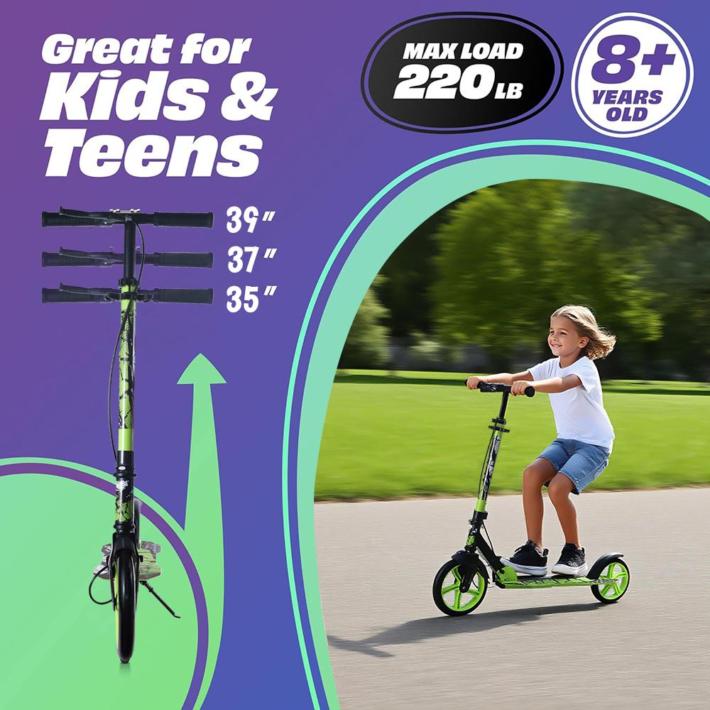 Aodi Heavy-Duty Stunt Scooter for Kids 6+ – 220Lbs Max Load, 3-Level Adjustable Handlebar, Foldable & Durable