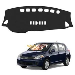 Canvcle Custom Fit Polyester Dashboard Cover for Nissan Versa Tiida C11 2007-2011 Non-Slip UV Rays Protector Sunshade Car Accessories